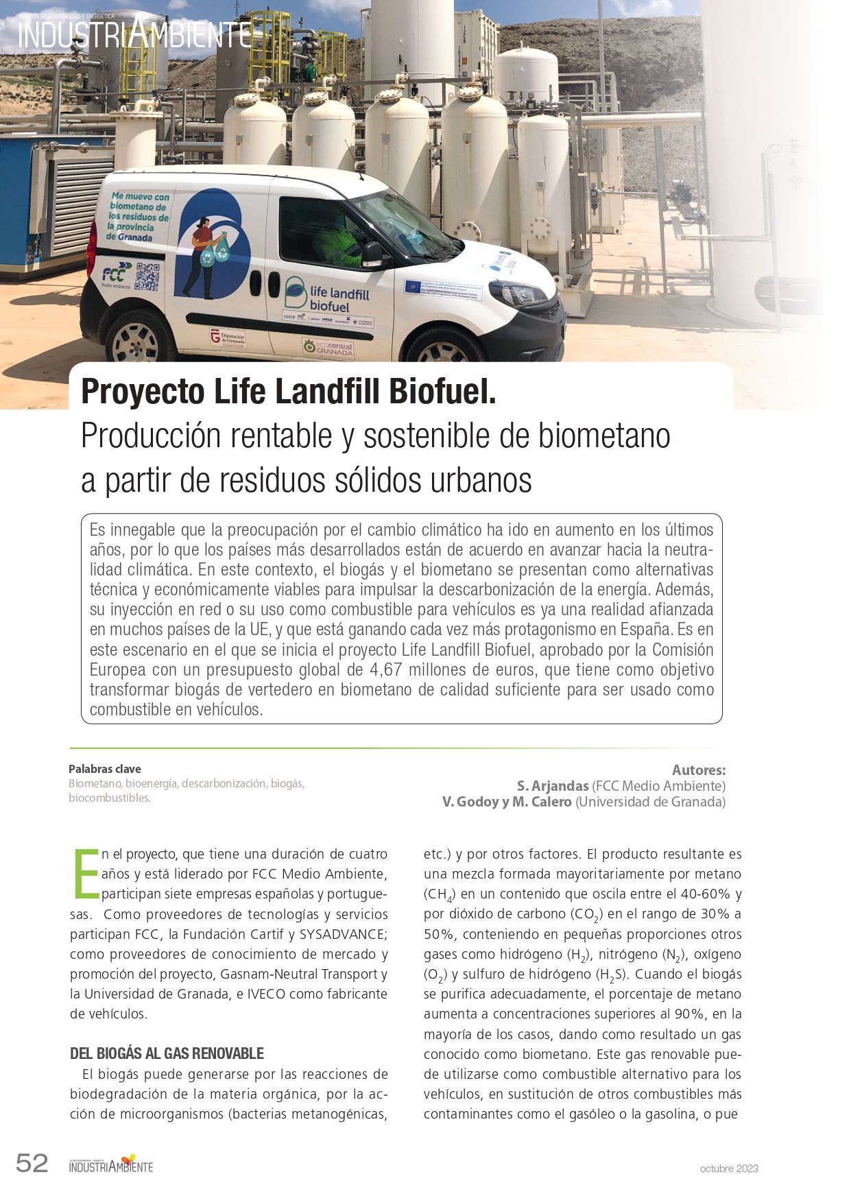 En este momento estás viendo Proyecto Life Landfill Biofuel en la revista «Industriambiente»